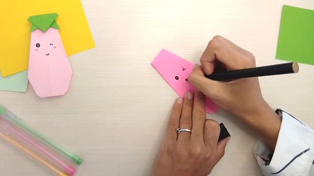 Super CUTE PURPLE EGGPLANT Origami - How to Fold Tutorial смотреть онлайн