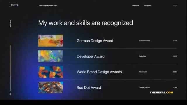 George Lewis - Personal CVResume HTML Template onepage bootstrap 5 Website Builder смотреть онлайн