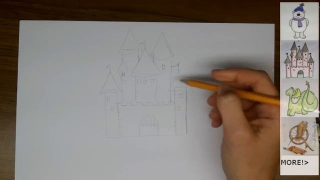 Drawing: How To Draw Cartoon Castle Step by Step drawing lesson for beginners! Easy and fun смотреть онлайн