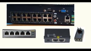 PoE подключение ip камер, коммутатора, инжектора и регистратора для видеонаблюдения