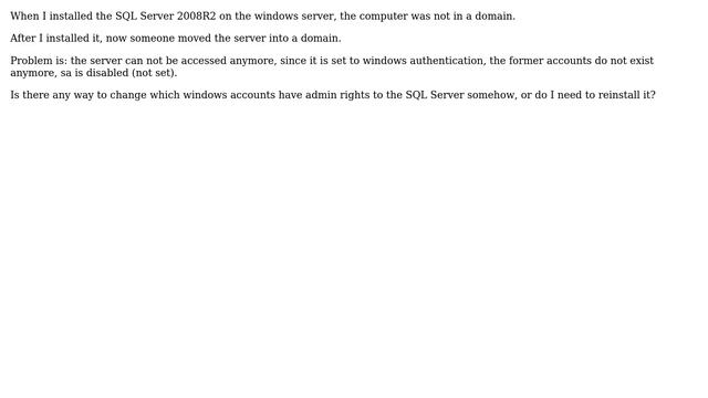 DevOps & SysAdmins: Access windowsauthentication SQL Server 2008R2 after Domain change смотреть онлайн
