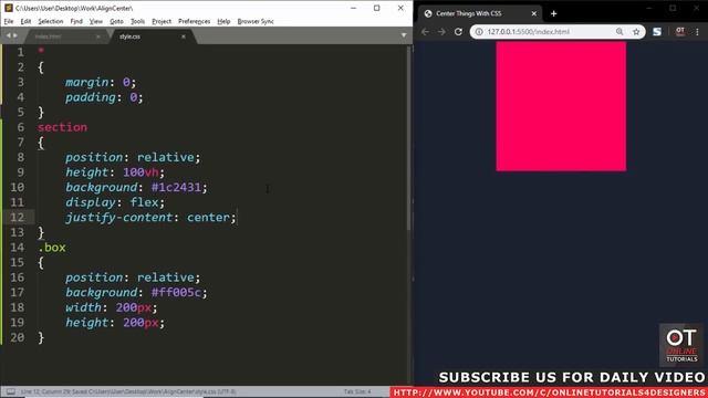 Element Align Center Horizontally And Vertically | Centering In CSS смотреть онлайн