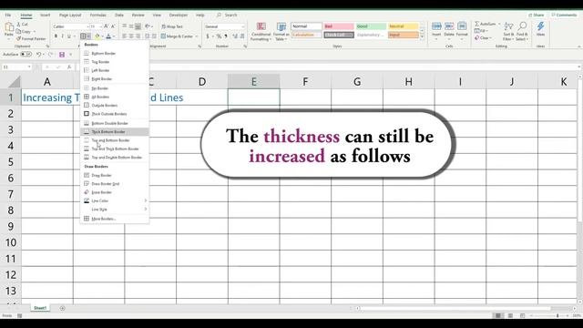How to Increase Thickness of Grid Lines in Excel смотреть онлайн