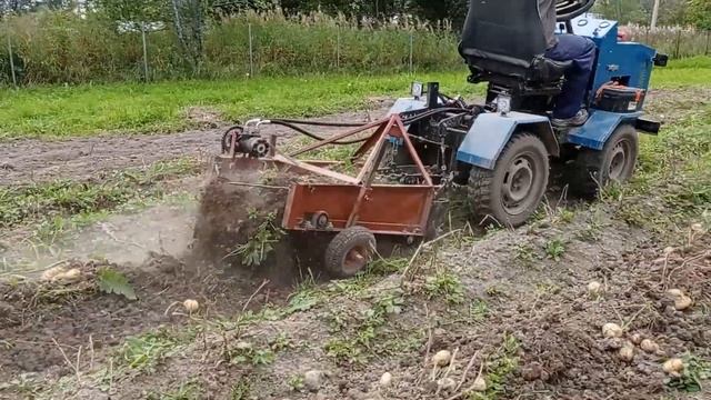 Транспортерная картофелекопалка для минитрактора. смотреть онлайн