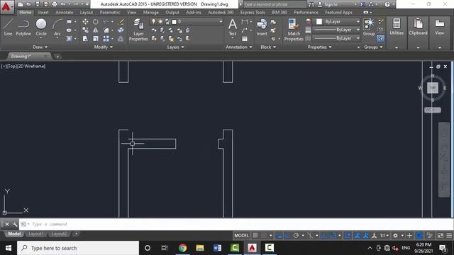 Making simple 2 bedroom apartment map using Autocad смотреть онлайн