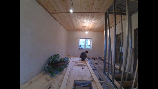 Timelapse: Кладем деревянный пол на даче