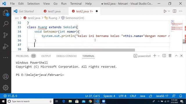 contoh Kelas Abstrak pada java OOP menggunakan Visual Studio Code смотреть онлайн
