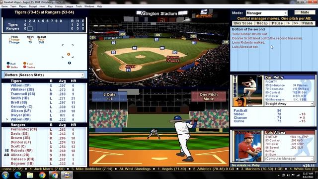 Game 119 - 1984 Detroit Tigers Season Replay v Texas Rangers @ Arlington Stadium