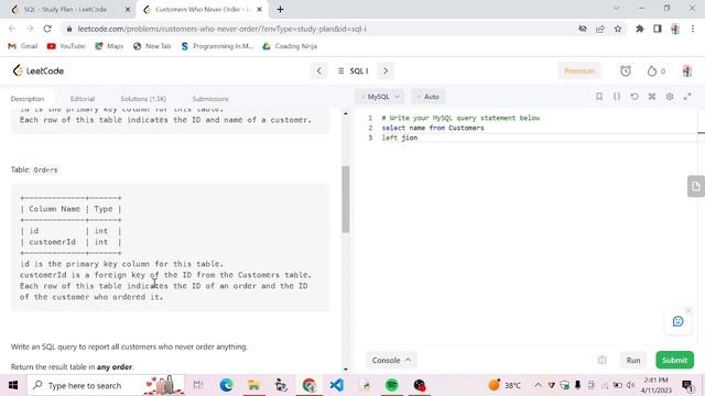 183 Customers Who Never Order || LeetCode SQL Solutions || Leetcode Solution смотреть онлайн
