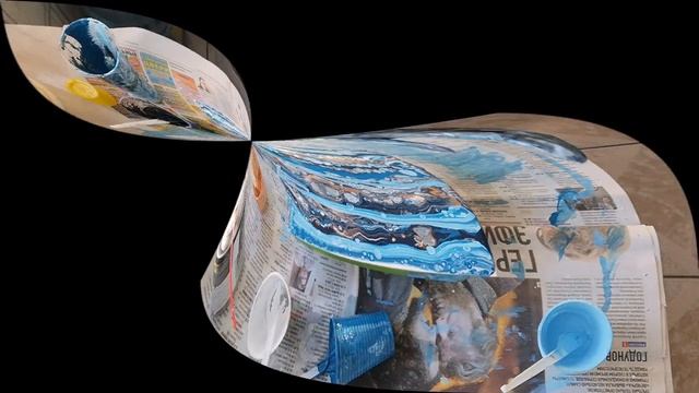 Акриловая ЗАЛИВКА * Пенное МОРЕ на грунтованном картоне #12 смотреть онлайн