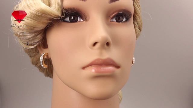 Bije.ru: Позолоченные серьги-гвоздики с фианитами Ercilla (Эрсилия)