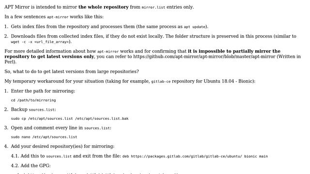 Ubuntu: How can I prevent apt-mirror from downloading ALL packages? смотреть онлайн