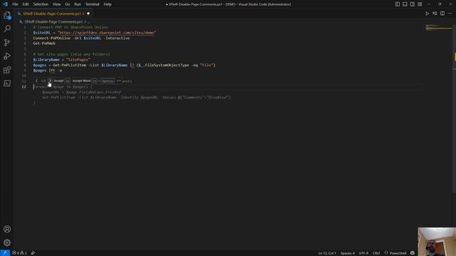 End User PowerShell - Disable ASPX Page Comments with code смотреть онлайн