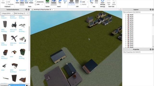 Roblox Studio - 1940's City build with free models. смотреть онлайн