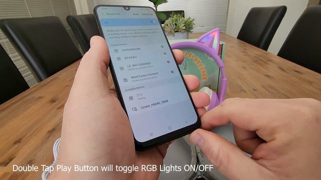 LOBKIN Bluetooth 5.3 Kids Headphones with Bag - RGB LED Light Up Cat Ears Foldable or 3.5mm Wired смотреть онлайн