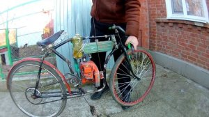 МОПЕД ИЗ БЕНЗОПИЛЫ И ВЕЛИКА / ПЕРВЫЙ ЗАПУСК И НЕУДАЧИ