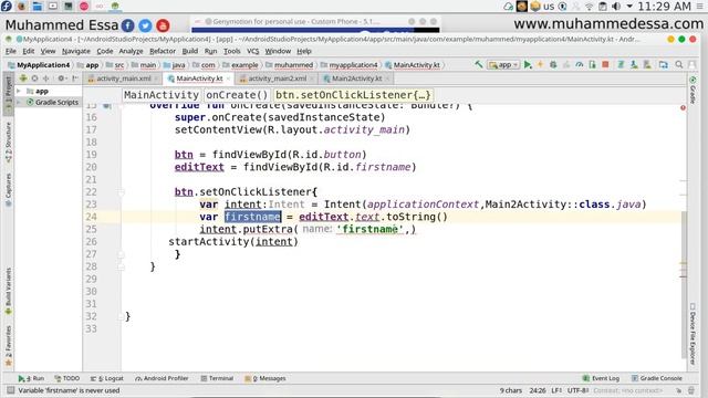 9 Kotlin android pass data between Activities смотреть онлайн