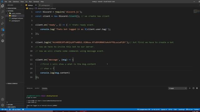 Discord | Discord.js Tutorial | #1 | login and make simple commands. смотреть онлайн