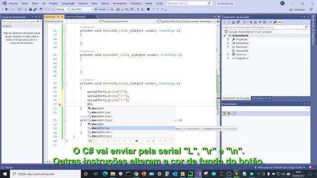 Arduino - C# Windows Forms - Via Serial - Tutorial 3: C# Enviando Saída Digital - LED - serialPort смотреть онлайн