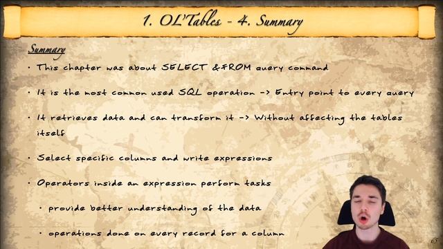 SQL SQLite Basics Tutorial 12 - OL'Tables Summary - The SQisLand Pirate Adventure FREE COURSE PREV смотреть онлайн