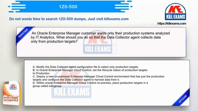 1Z0-500 - Oracle Management Cloud 2017 Implementation Essentials Practice Test by Killexams.com смотреть онлайн