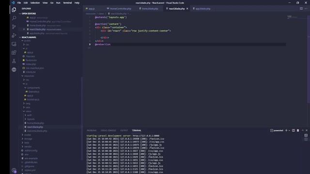 02 use react component in Laravel view смотреть онлайн