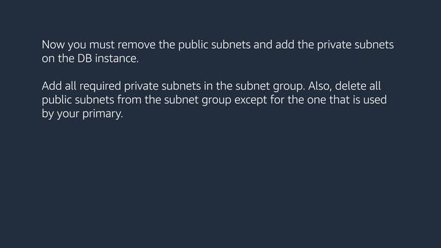 How can I move an Amazon RDS DB instance from a public subnet to private subnet within the same VPC смотреть онлайн