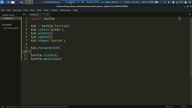 Turtle Python - Creating Turtles | INSIDE PYTHON смотреть онлайн
