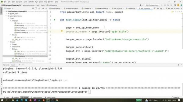 #97 POM Framework - Part 4 | Playwright with Python and Pytest | Page Object Model Design Pattern