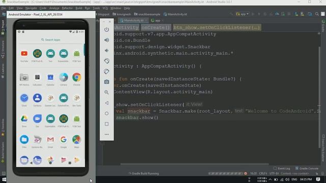 Android Tutorial (Kotlin) - 45 - SnackBar смотреть онлайн