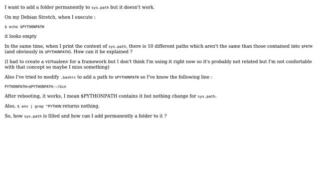 $PYTHONPATH and sys.path don't seems to match смотреть онлайн