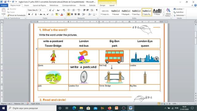 Aula de Inglês 6° Ano - 23/07/2020 смотреть онлайн