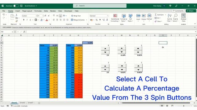 Excel: Use Spin Buttons To Find Percentage Of A Range Of Values смотреть онлайн