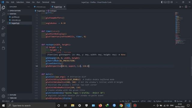 Membuat Objek 3D dengan OpenGL Dengan Bahasa Pemrograman Python - Donny Firdani (2013020012) смотреть онлайн
