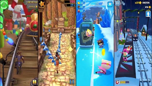 Temple Run 2 Winter Toyland Vs Spirit Run Vs Talking Tom Hero Dash Vs Subway Surfers St. Petersburg смотреть онлайн