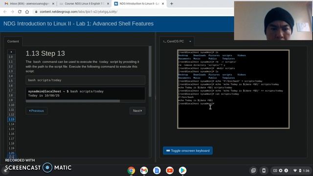 making a directory for scripts and appending commands to the script and making the script executabl смотреть онлайн