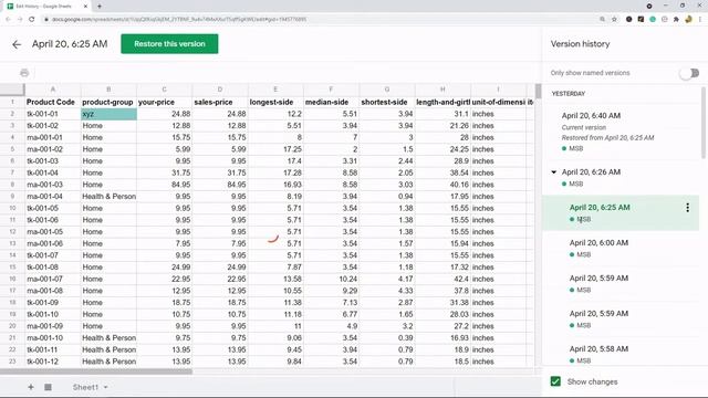 How to See Edit History in Google Sheets - Version History Tutorial смотреть онлайн