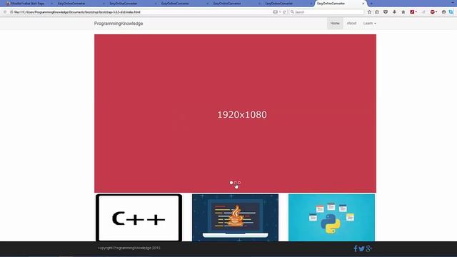 Bootstrap Tutorial For Beginners 12 - Adding Carousel (Image Slider) смотреть онлайн