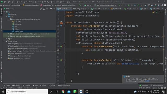 Consuming API Using Retrofit | Recycle View and card view | Working on API | Android Kotlin смотреть онлайн