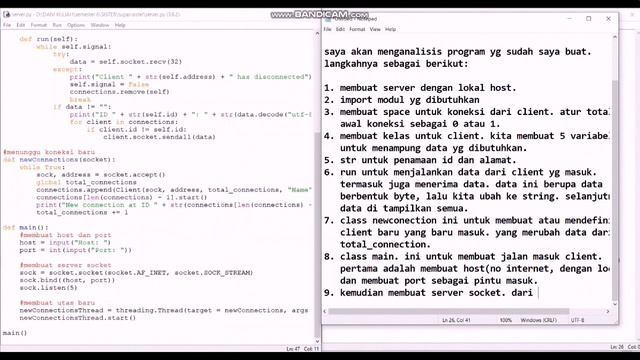 Program chat dengan socket (server-multiple client) dengan bahasa python смотреть онлайн