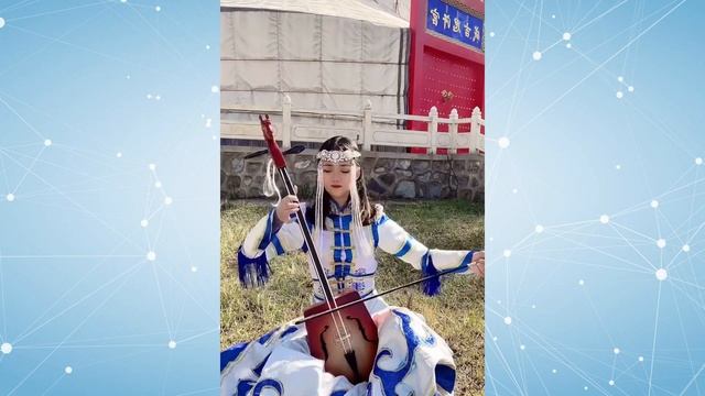 【Traveling In Mongolia】 Mongolian Girl Mongolian Girl Plays The National Musical Instrument Matouqi