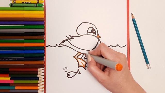 Cómo dibujar un Pato con la letra S paso a paso para niños. Dibujo de animales para niños смотреть онлайн