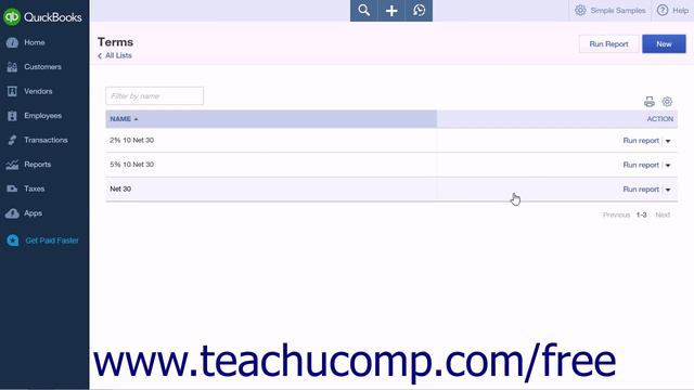 QuickBooks Online Plus 2015 Tutorial Using the Terms List Intuit Training смотреть онлайн