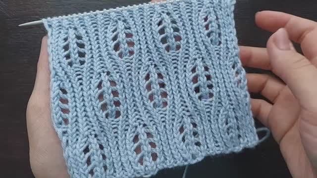 Ажурный узор на основе резинки 1 на 1 со скрещенными петлями смотреть онлайн
