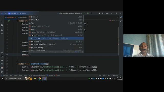 Java Training Session 74 Multi-threading Custom Thread via inheritance from Thread, start() Vs run( смотреть онлайн