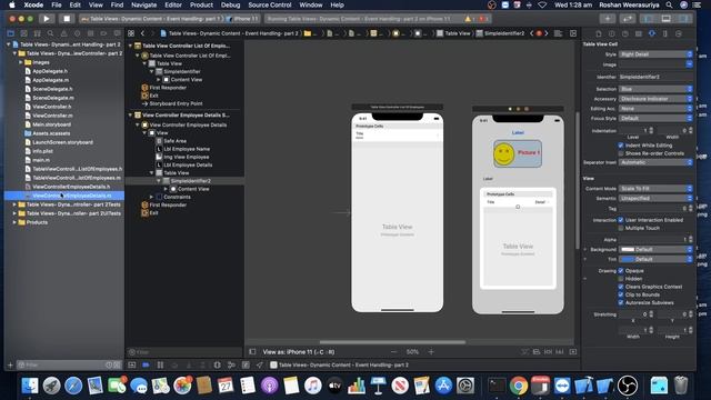 Objective C- Table Views- Dynamic Content - Event Handling- Part 2d смотреть онлайн