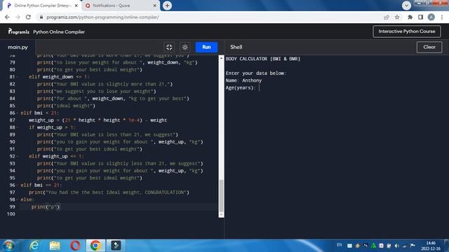 BMI Calculator but bad | Python Program [Programiz] смотреть онлайн