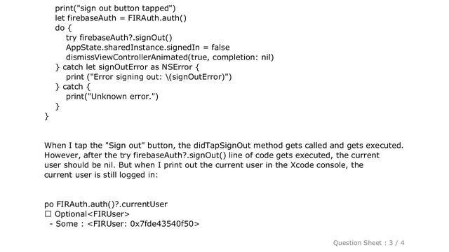 iOS : Firebase - iOS Swift: FIRAuth.auth().signOut() not signing out current user смотреть онлайн