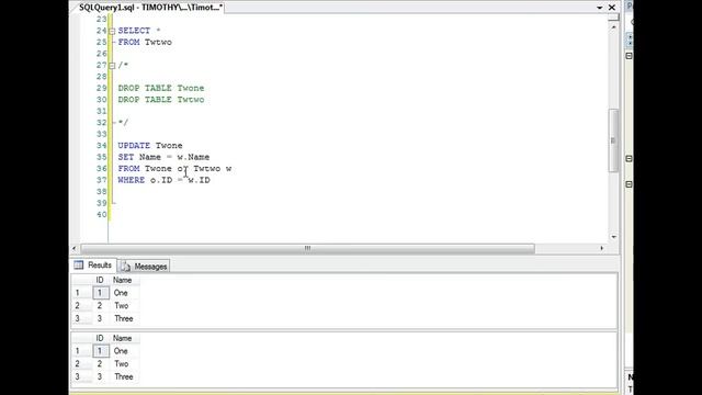 TSQL: Update Table From Another Table смотреть онлайн