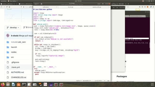 Calibration of USB camera for AprilTag package in ROS смотреть онлайн